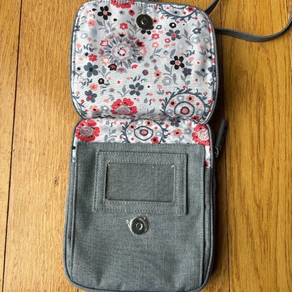 Vera Bradley CARBON GRAY Microfiber Mini Hipster Crossbody Bag - Picture 5 of 5